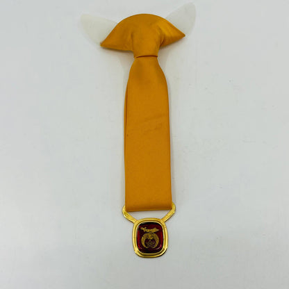 Vintage Red Medallion And Yellow Masonic Freemason Shriner Clip On Tie SA5
