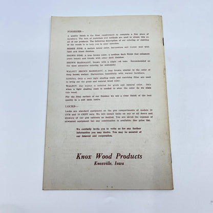Vintage Gun Cabinets & Racks Catalog Knox Wood Products Knoxville IA TE7