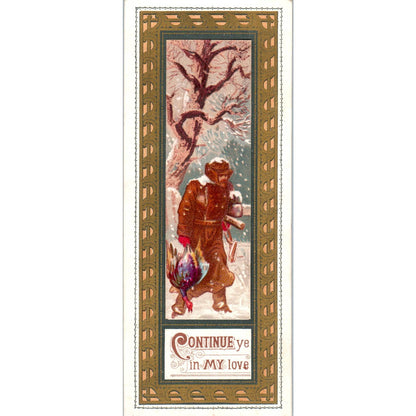 Vintage Victorian Christmas Bookmark - Continue Ye in My Love SE3-4