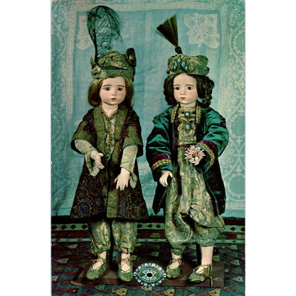 French Bisque Twin Dolls Museum of Old Dolls & Toys Brattleboro VT Postcard PB9