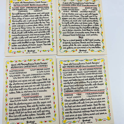 Pennsylvania Dutch Notes with Recipes, Cards w/Envelopes, Conestoga Crafts TD9