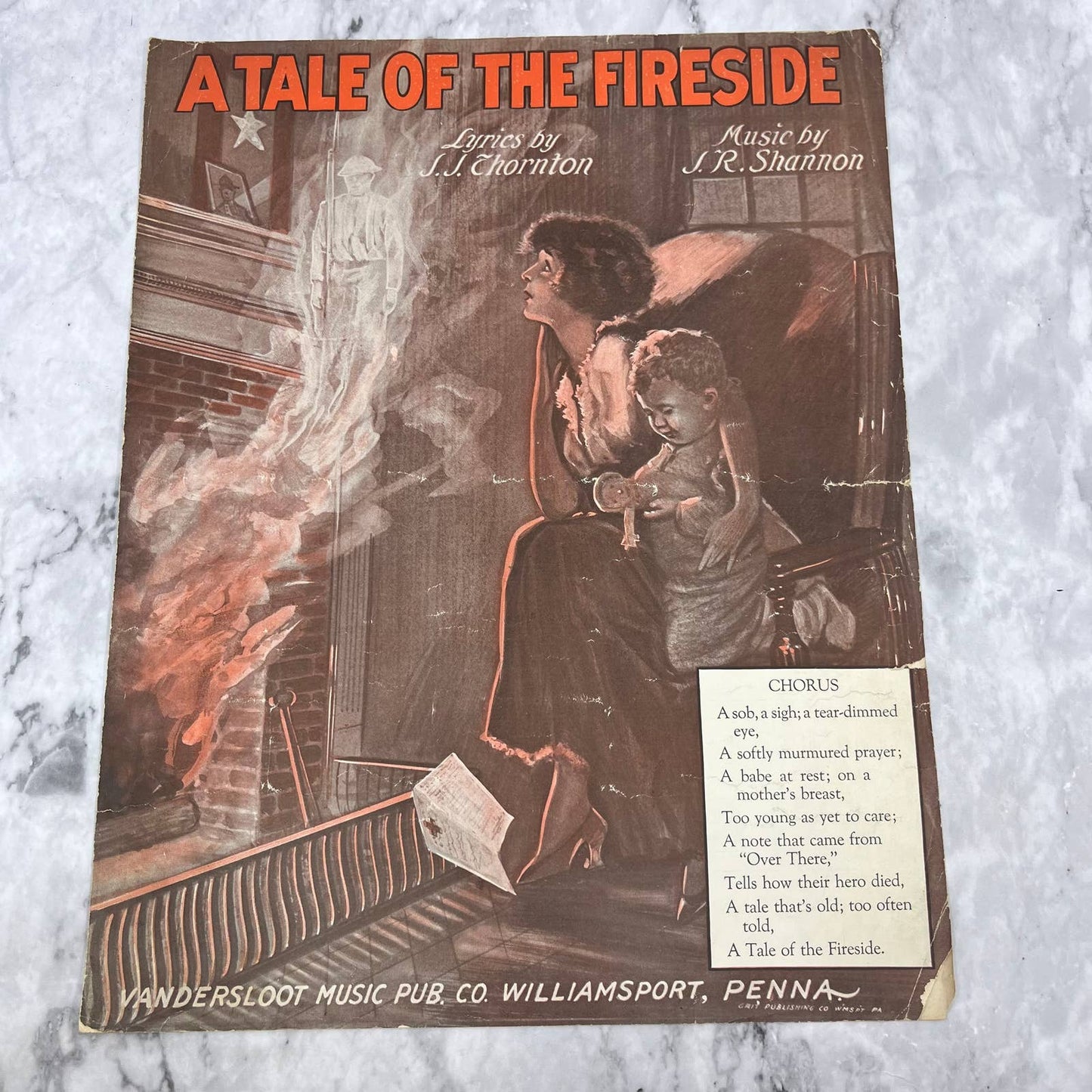 Tale Of Fireside 1918 World War I Soldier Sheet Music Piano Thornton Shannon TJ4