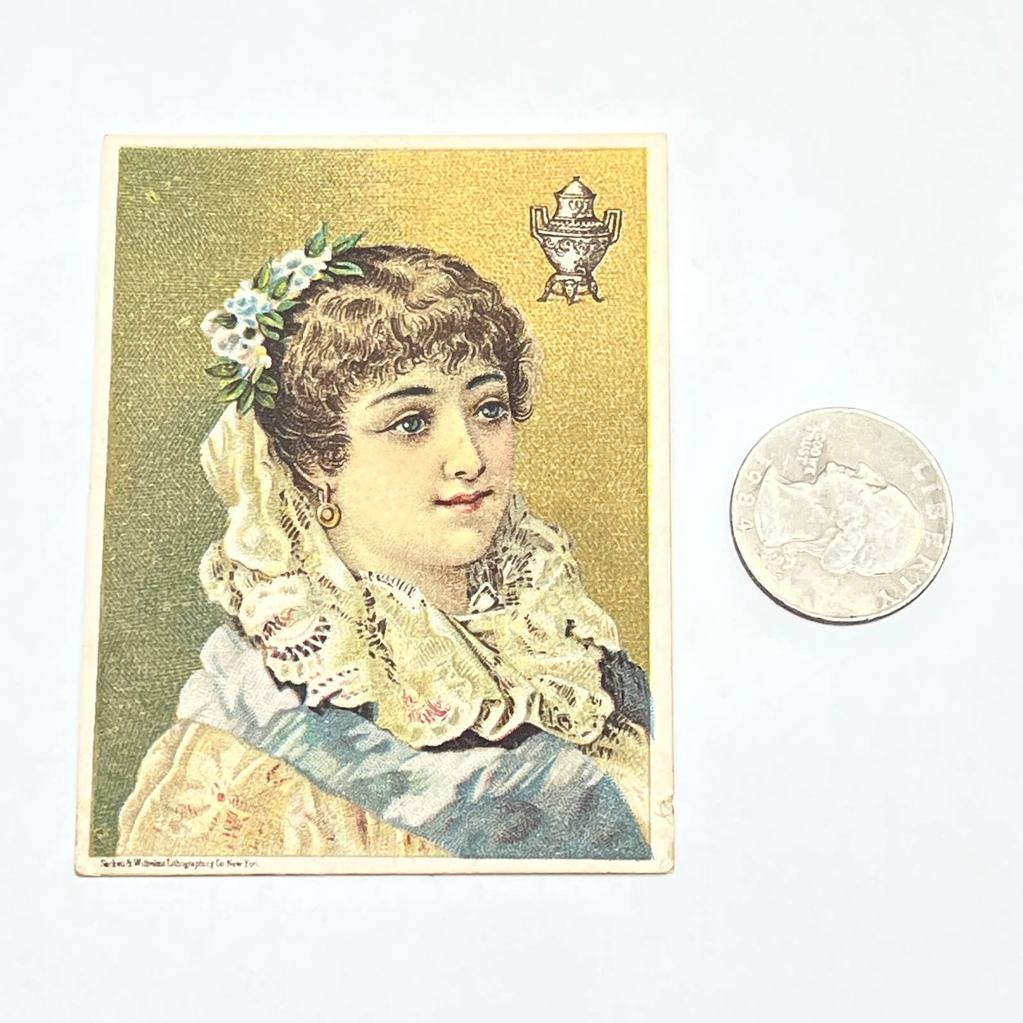 Original 1880s Victorian Lady Woman Trade Card Dilworth’s Coffee AB6