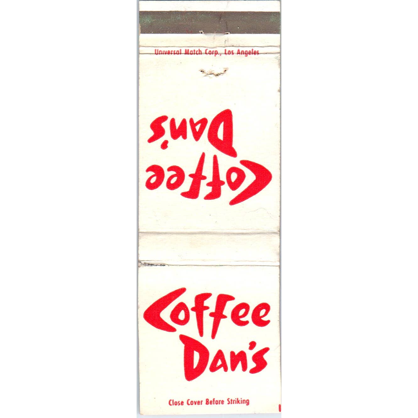 Coffee Dan's Restaurants Los Angeles Phoenix Advertising Matchbook Cover SA1-M9