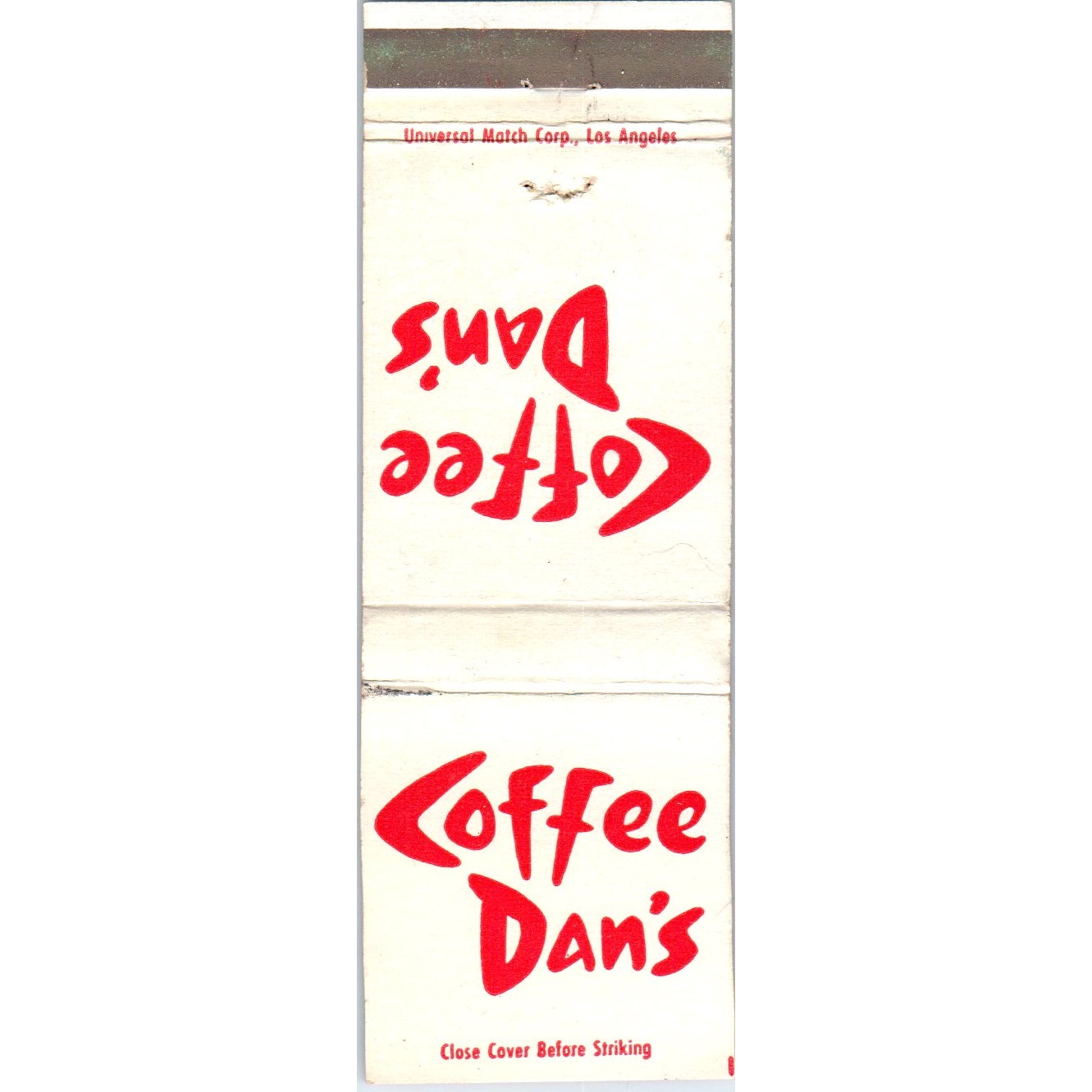 Coffee Dan's Restaurants Los Angeles Phoenix Advertising Matchbook Cover MM9-9