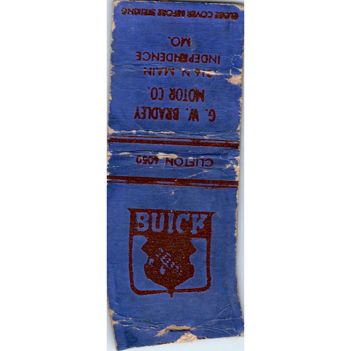 BUICK - GW Bradley Motor Co Independence MO Advertising Matchbook Cover SA9-M5