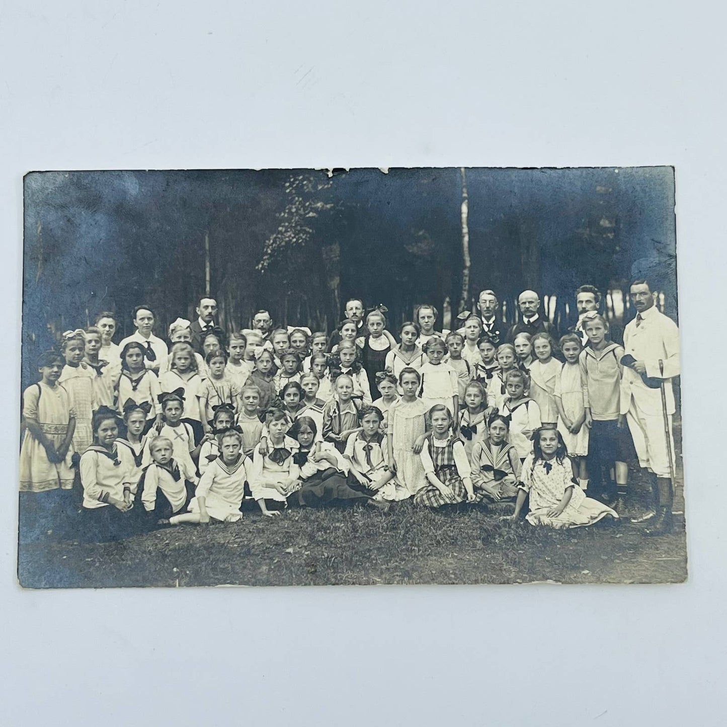 1910s RPPC Group Photo of Children in Uniform Postcard P2