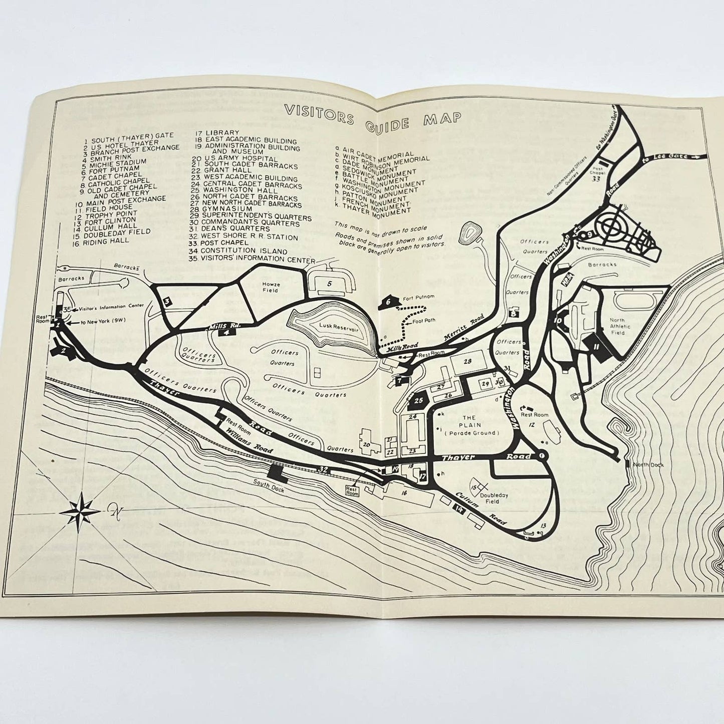 1940s WWII Era West Point Military Academy Tourist Information Booklet w Map AB3