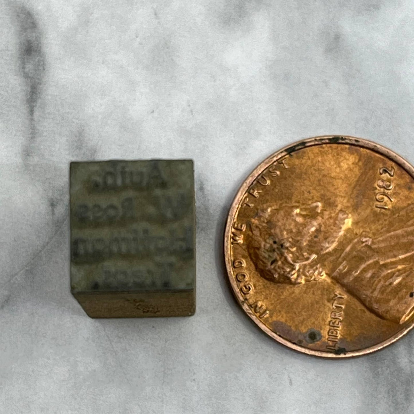 Vintage Letterpress Printers Block Plate Auth. W. Ross Hoffman Treas. SE821
