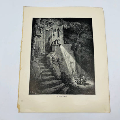 1880s Victorian Art Print Engraving Perrault Contes HOP-O’-MY-THUMB