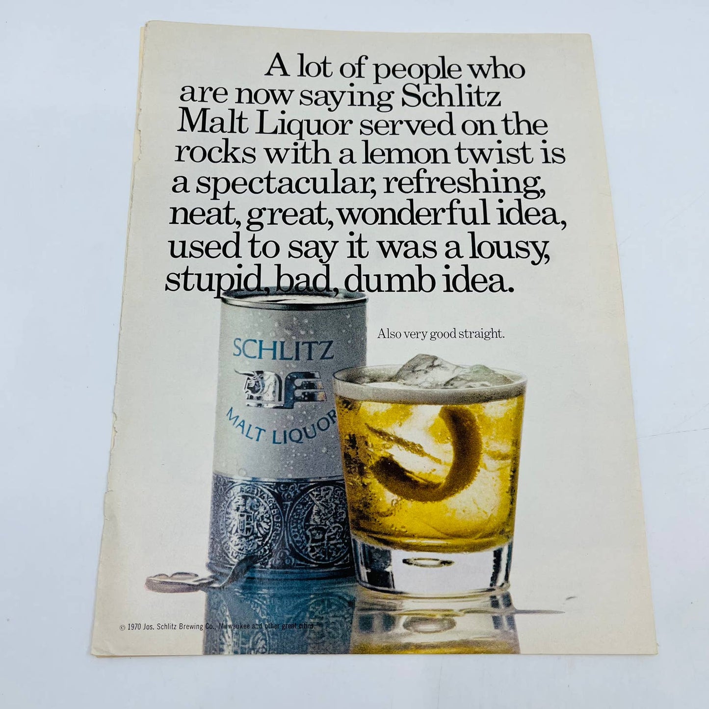 1970-81 Schlitz Beer Malt Liquor Ads 8x11” C13