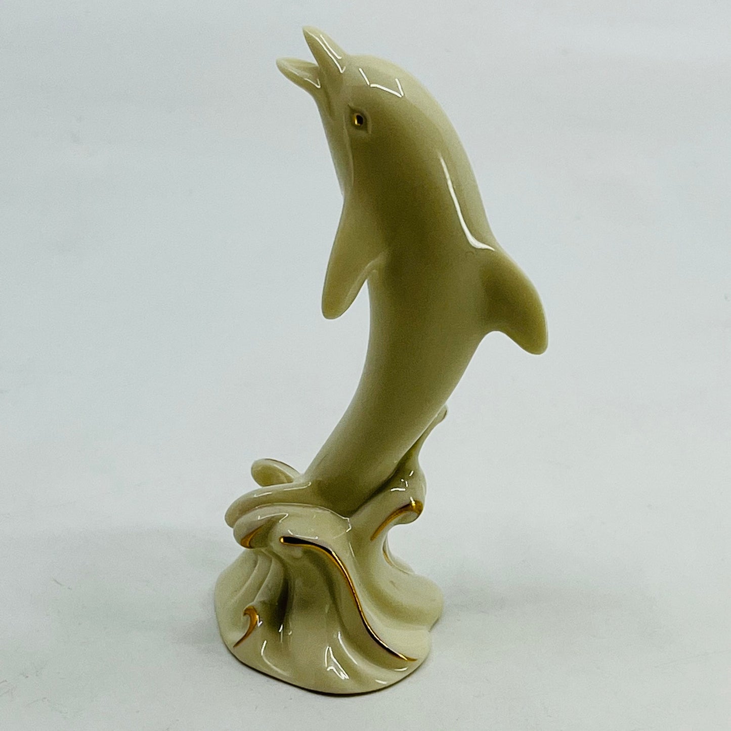 Lenox Dolphin Riding The Wave 4" Porcelain Figurine 4k Gold Accents SF4