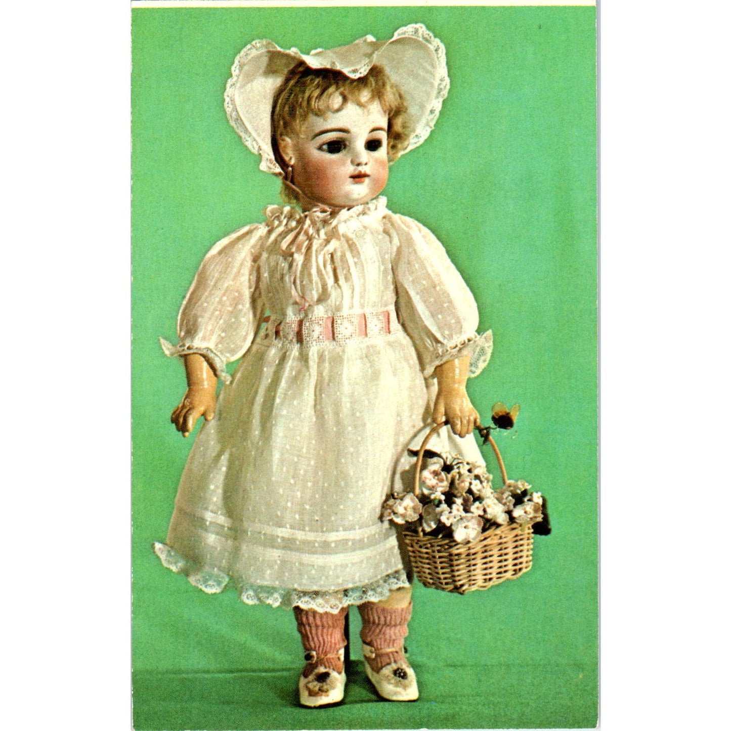 FG Brown Paperweight Eyes Composition Body Doll Art Studio 1971 Postcard PB6