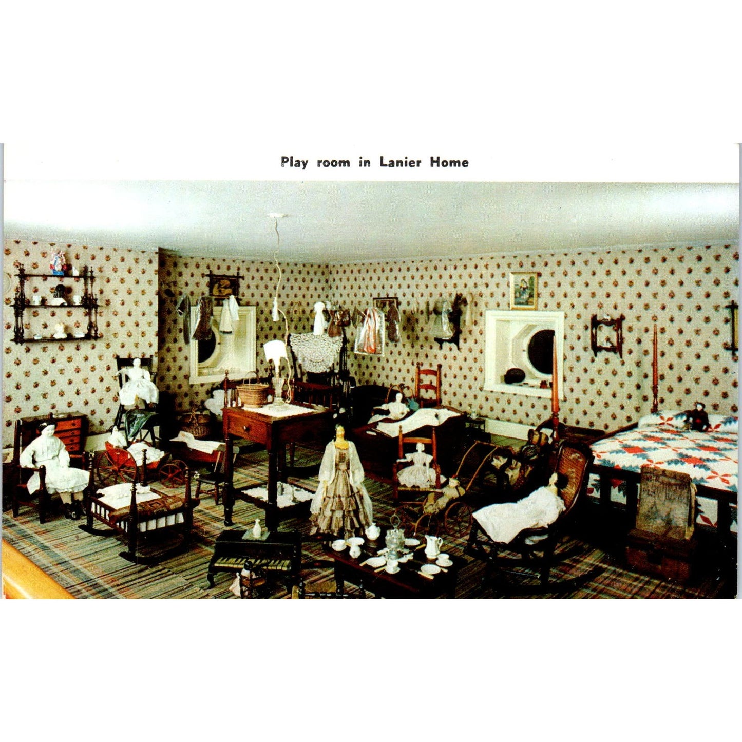 Doll House Playroom Lanier State Memorial Madison IN Original Postcard PB7