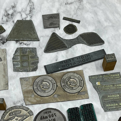 Huge Lot Vintage Letterpress Printers Block Plates Various Shapes & Sizes SE851