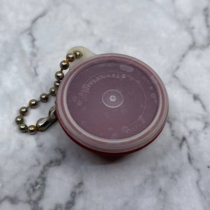 Vintage Tupperware Mini Bowl Keychain 1307-4 RED 1 1/2” SE7