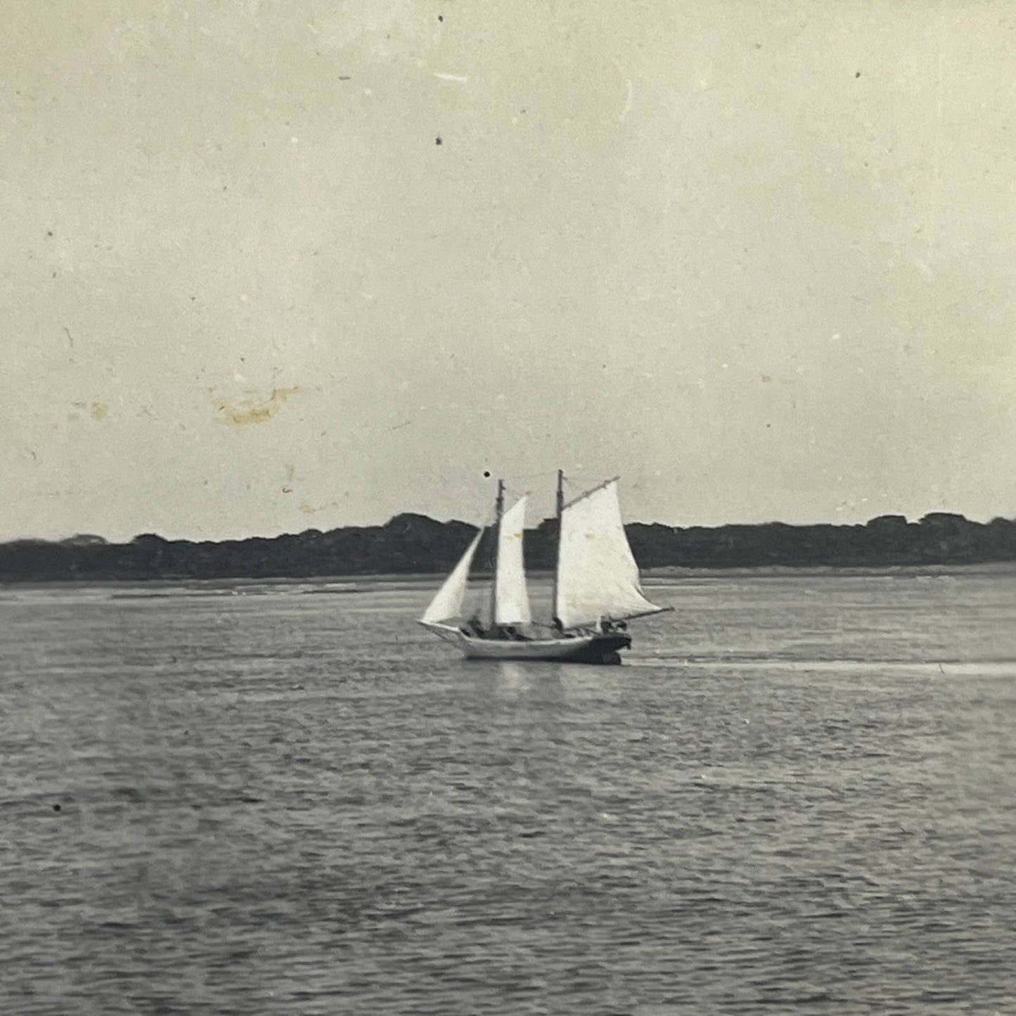 1903 Original Sepia Photograph Lanchas Sailboat Barge off Nautla Mexico AC7