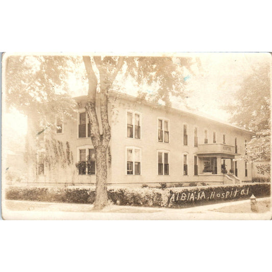 Antique RPPC Postcard Albia Hospital Building Iowa SE8