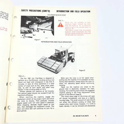 Original 1979 New Idea Operator's Manual US-200 No. 769 UNI FLAIL-MATE TB9