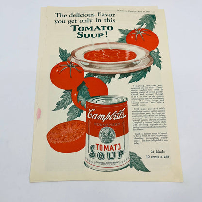 1925 Lot of 5 Campbells Soup Advertisements 8x12” C13-1