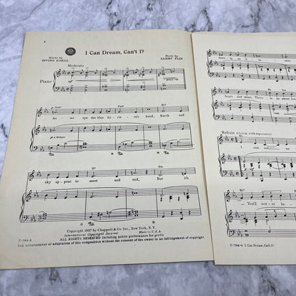 1937 Andrews Sisters I Can Dream Can’t I Gordon Jenkins Vintage Sheet Music V39-2