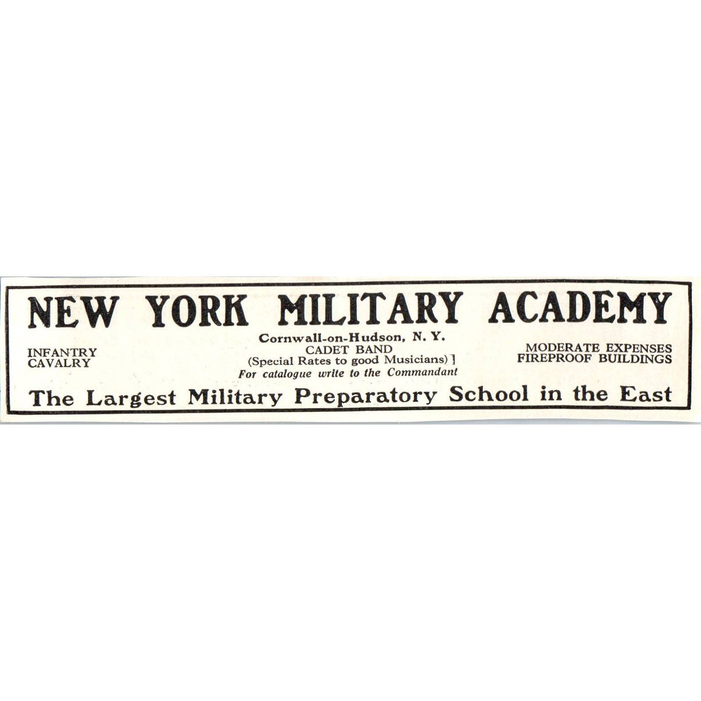 c1920 Harper's Magazine Ad - New York Military Academy Cornwall-on-Hudson EA3-3