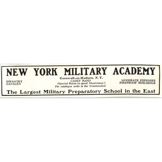 c1920 Harper's Magazine Ad - New York Military Academy Cornwall-on-Hudson EA3-3