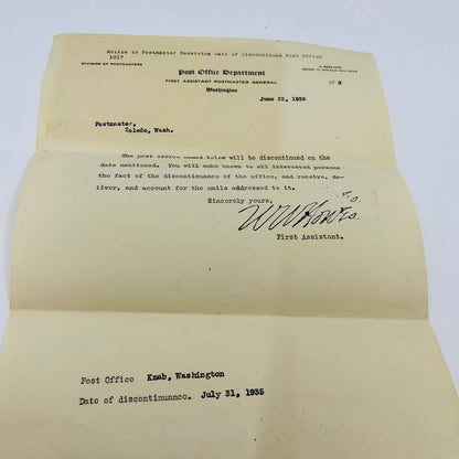 1932 House of Representatives Letter from WA Congressman Albert Johnson SC2