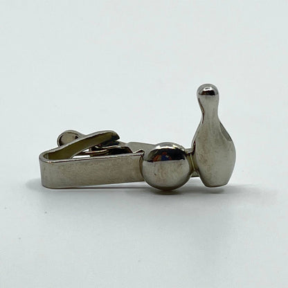 VTG Silver Tone Bowling Pin Ball Tie Clip Tie Pin SC3