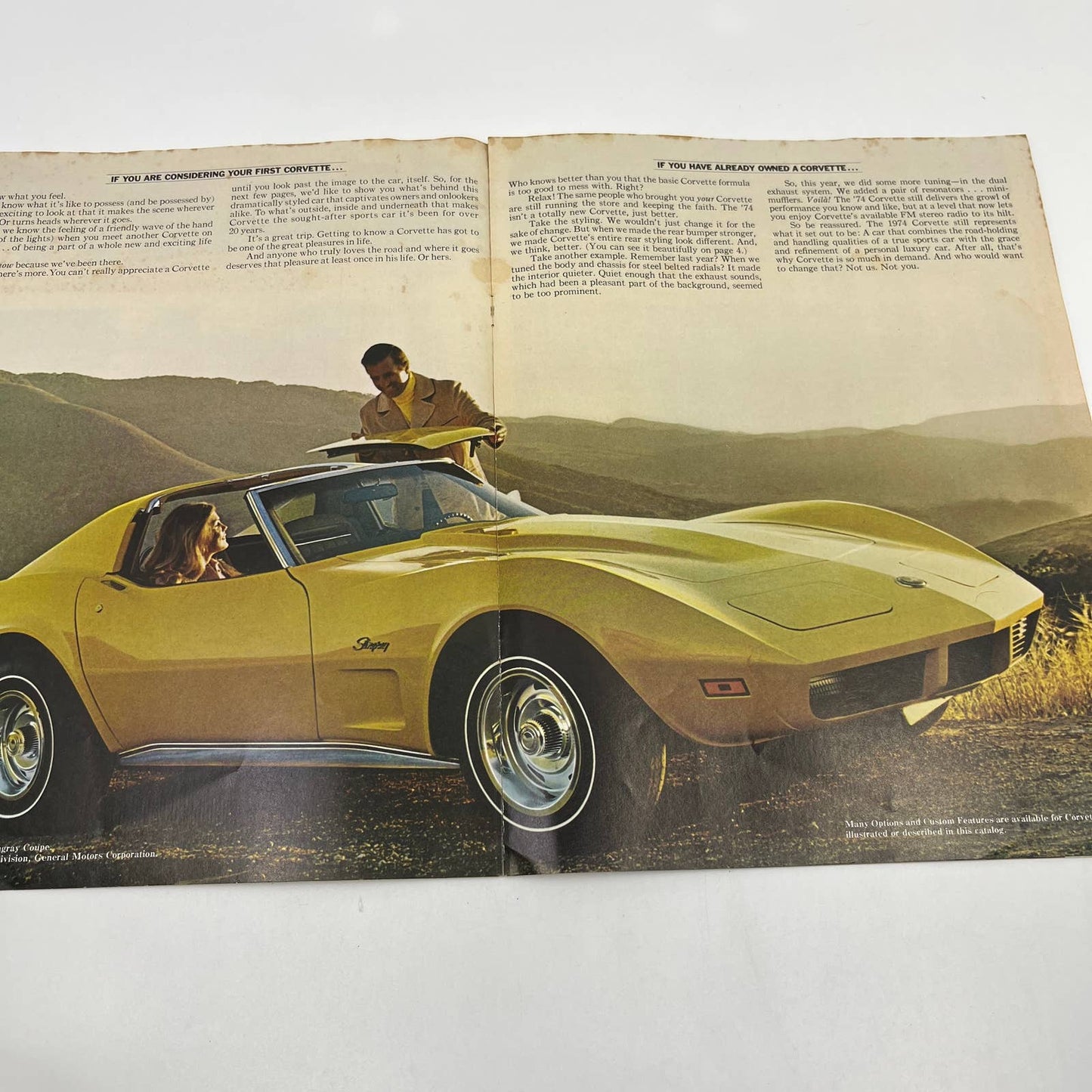 1974 Corvette Dealer Sales Brochure Catog Promo Stingray TG1