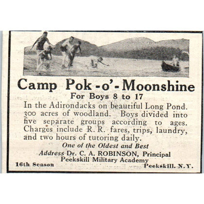 c1920 Harper's Magazine Ad - Camp Sokokis Long Lake Bridgton Maine EA3-2