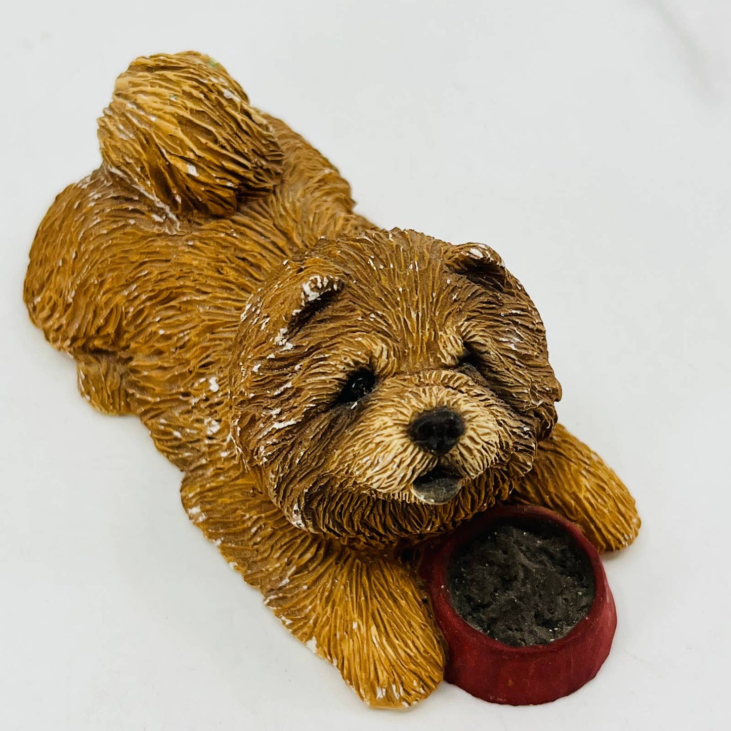 Vintage Chow Chow Dog Figurine Hand Painted Ceramic 4” SA5