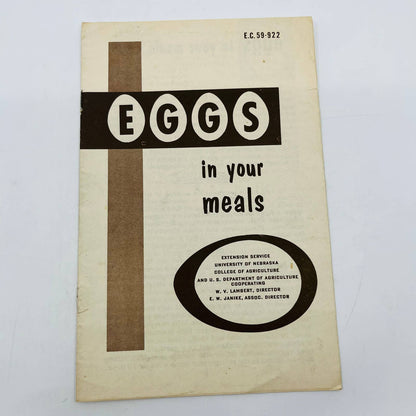 1930s EGGS IN YOUR MEALS Booklet University of Nebraska SA7