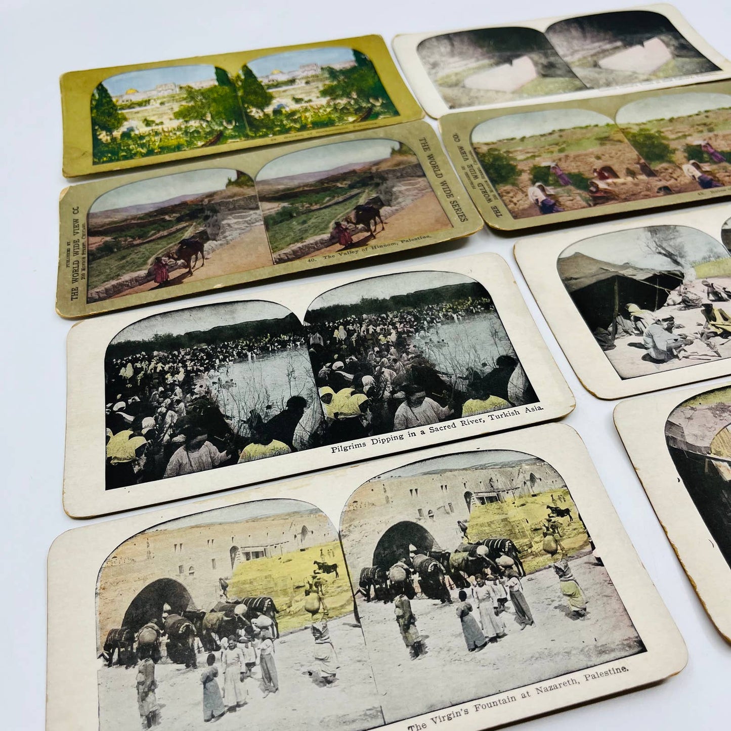 c1890 Lot of 8 Stereoview Cards Pictures PALESTINE JERUSALEM PRE-ISRAEL TA7-26