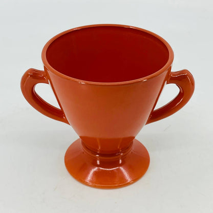 1940s Vintage Hazel Atlas Platonite Ovide Sugar Bowl Rust Orange Red 4” TA5