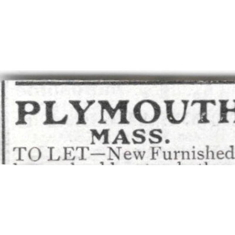 Plymouth Mass Cottage For Rent Frank A Ware Boston - 1903 Original Ad TJ8-7-4
