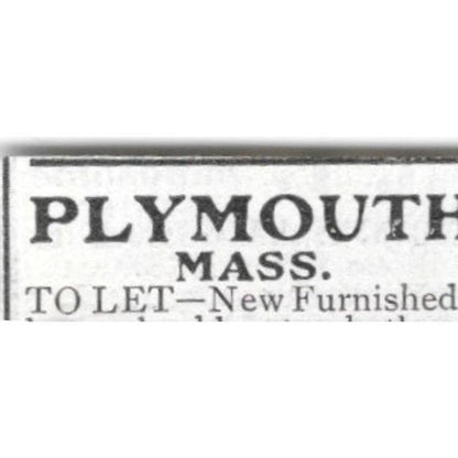 Plymouth Mass Cottage For Rent Frank A Ware Boston - 1903 Original Ad TJ8-7-4