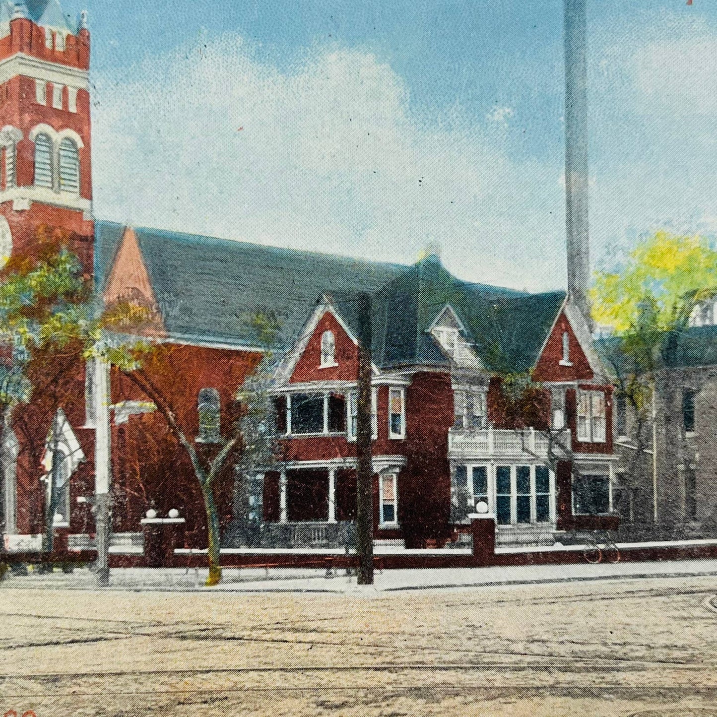 1910s Postcard Assumption Church and Parochial School Topeka Kansas PA8