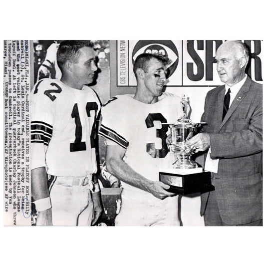 1965 Press Photo Football St Louis Cardinals Billy Gambrell Charley Johnson AD3