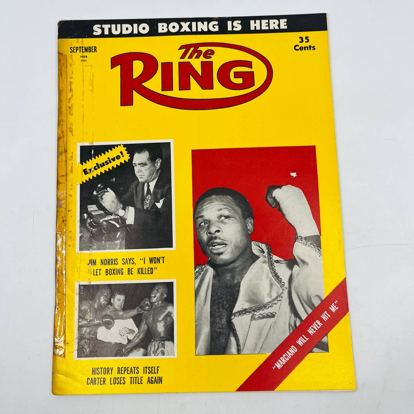 1955 September - The Ring Boxing Magazine – Archie Moore Cover Marciano TA5