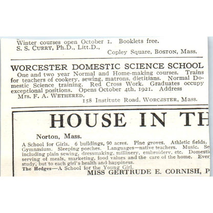Worcester Academy Samuel F. Holmes MA - 1921 Original Ad TJ7-S7