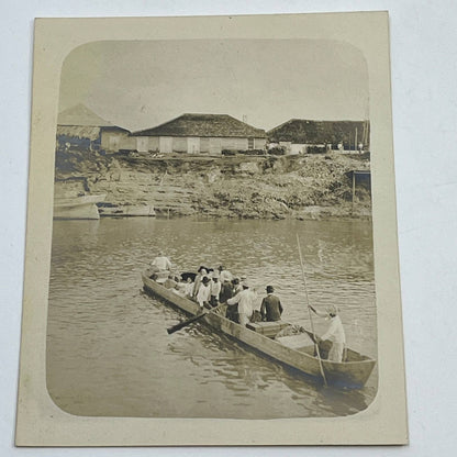 1903 Photograph Amalio Ocampo & Family Leaving River Steam in Canoe Mexico AC7