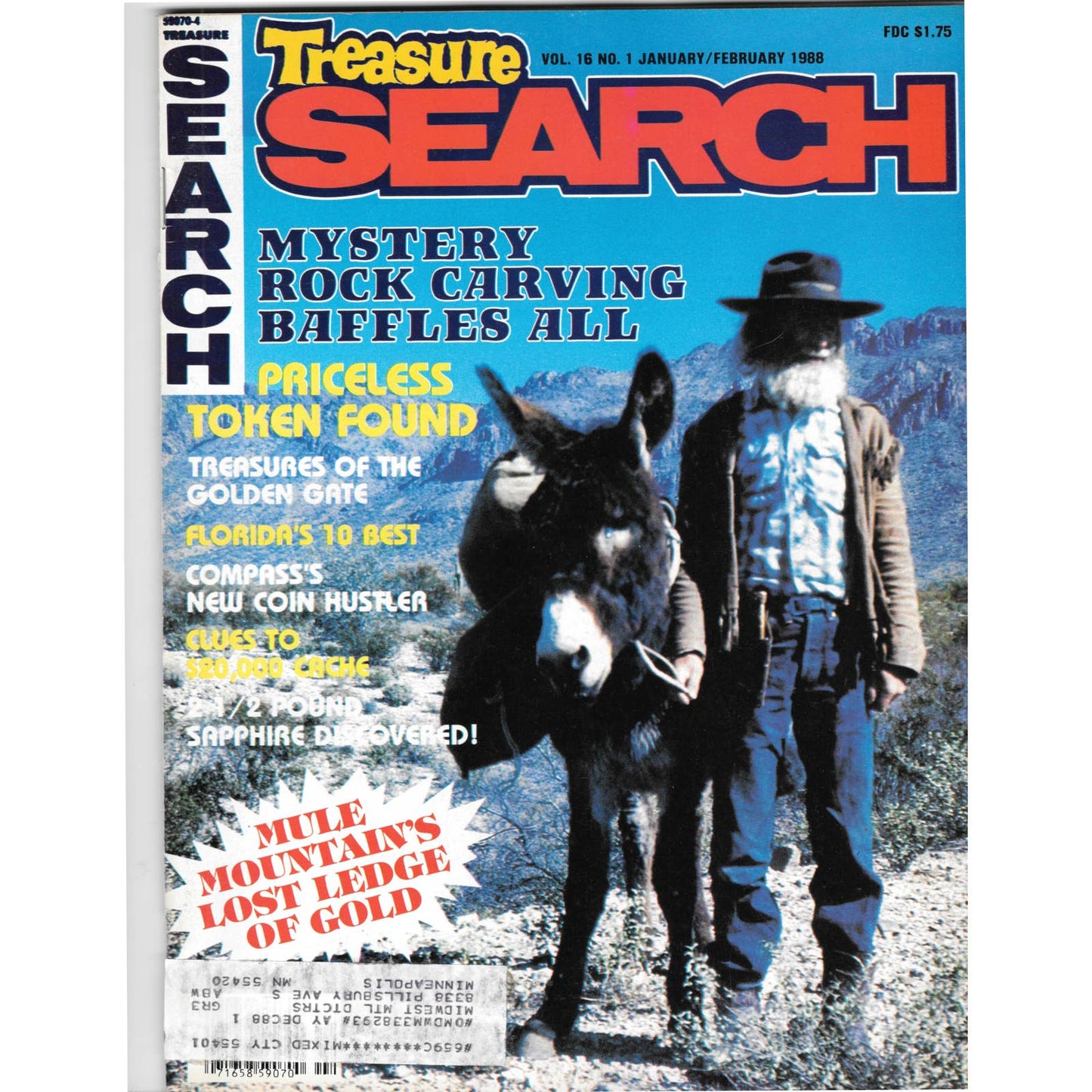 Treasure Search Magazine 1988 Jan/Feb Metal Detecting Gold Diamonds M2