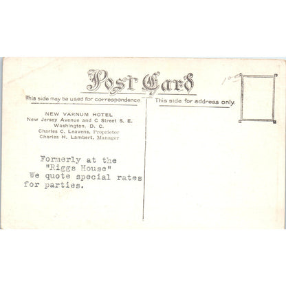 The New Varnum Hotel Washington D.C. Original Postcard P1-16