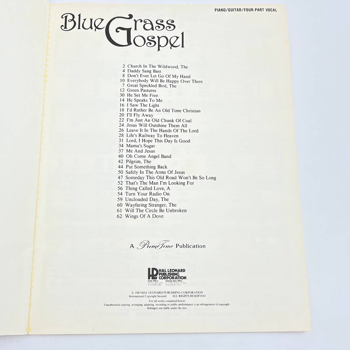 Bluegrass Gospel Piano Vocal Sheet Music Guitar Chords 30 Songs Book TG4
