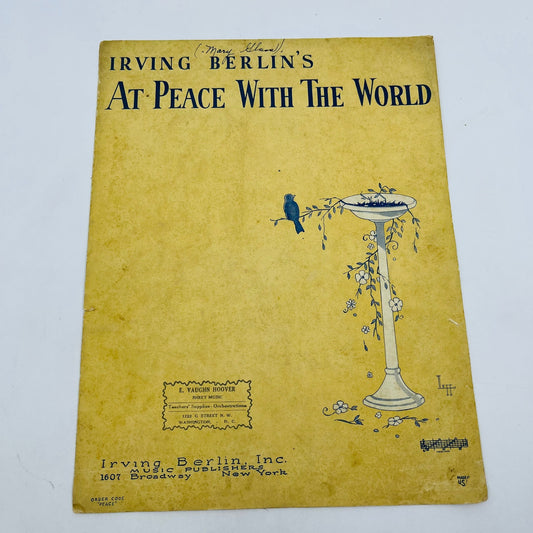 1926 Irving Berlin At Peace With the World Sheet Music V37-4