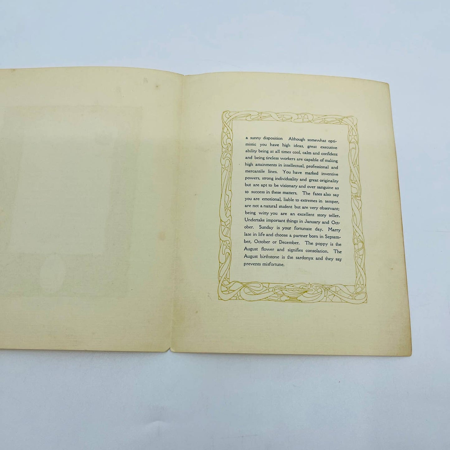 1910 Your Birthday Heritage August Virgo Zodiac Birthday Card DesArts MA D4