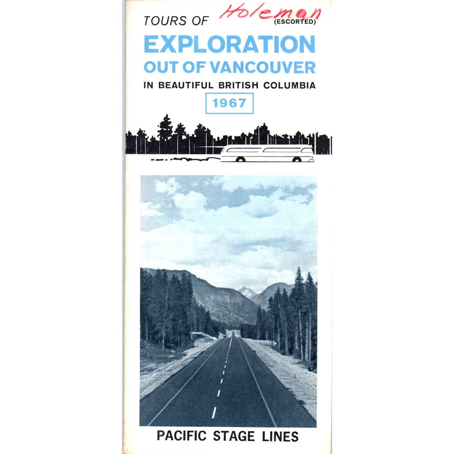 1967 Pacific Stage Lines Exploration Out of Vancouver BC Fold Out Brochure SF3