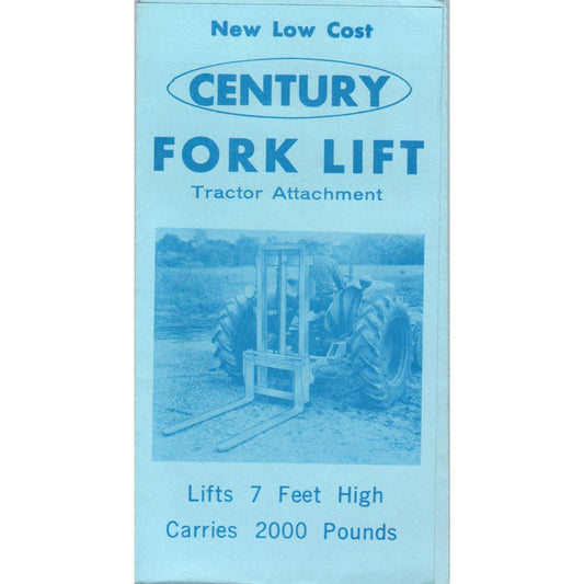 Vintage Fold Out Brochure Century Fork Lift Tractor Attachment SE5-2