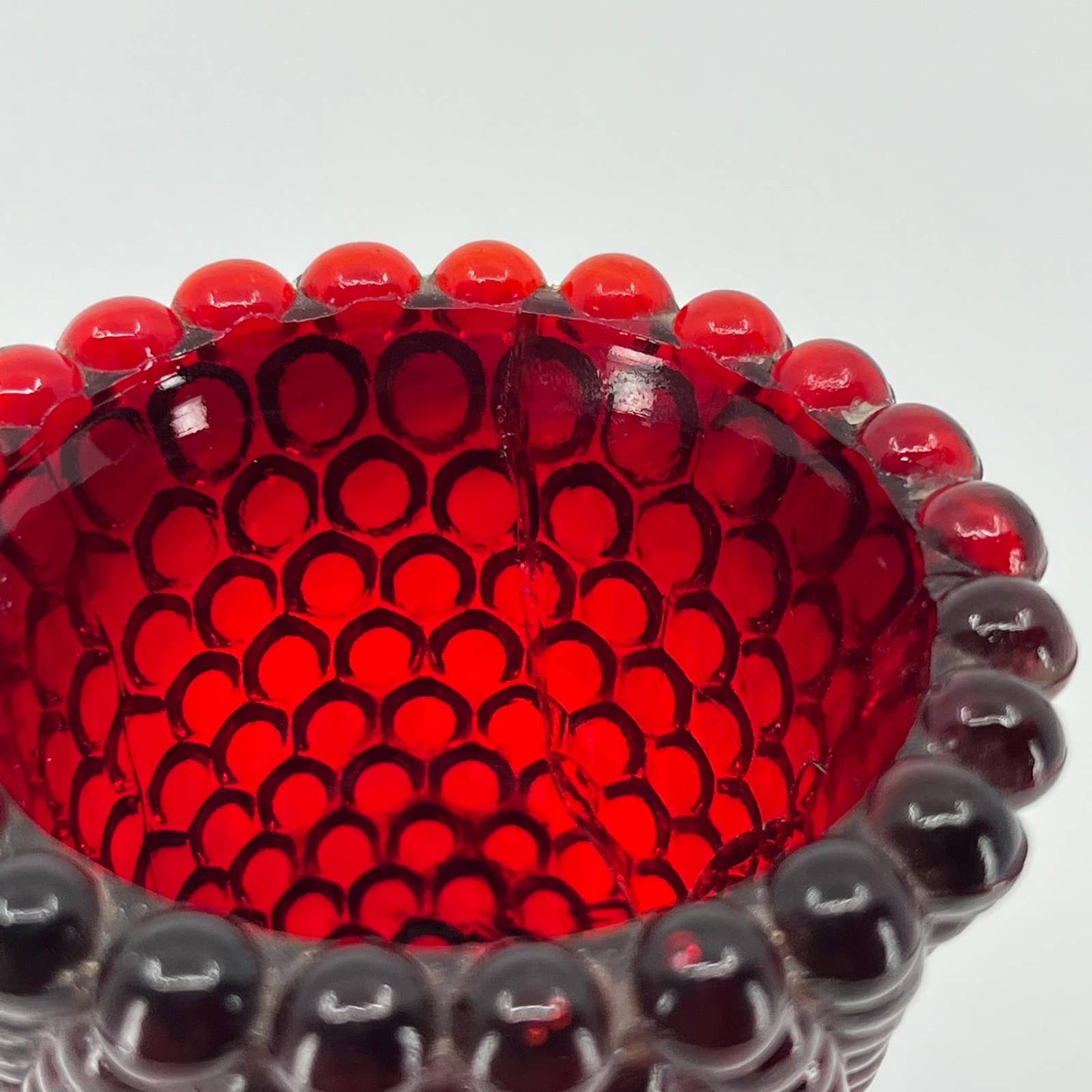 Vintage 1960s AMBERINA Hobnail Votive Candle Holder Tealight Goblet Repaired TB3